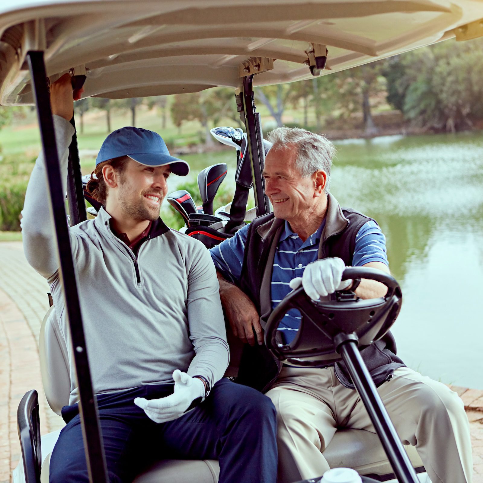 Spending time with his dad on the golf course